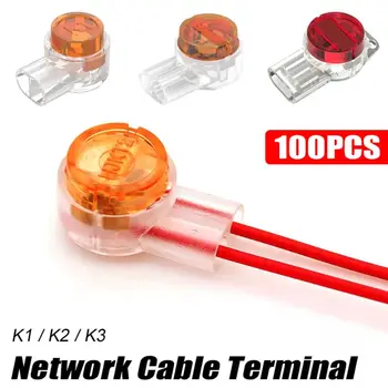 100шт Универсальный Водонепроницаемый Разъем Rj45 Ethernet Для подключения кабеля K1, K2, K3, Телефонное Обжимное Соединение
