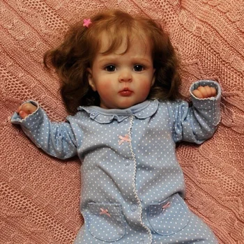 18-дюймовая уже окрашенная кукла Reborn Baby Doll Jocy с 3D кожей, видимыми венами, реалистичные волосы ручной работы с кукольными аксессуарами для девочек