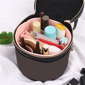 Женская сумка-ведро в простом стиле, Войлочная подкладка, Косметичка, кошелек, сумка для хранения, Модная сумка для женщин и девочек