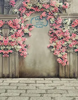 5x7ft Розовые Цветы Роза Деревянная Стена Фотографии Фонов Реквизит Для Фотосъемки Студийный Фон