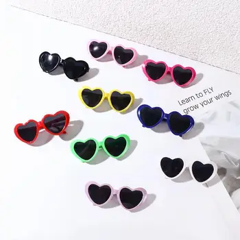 Милые солнцезащитные очки для собак, Кошачьи очки, солнцезащитные очки в форме сердечка, для мальтийского пуделя Хироми, Йоркширского для маленьких собак, Аксессуары для кошек