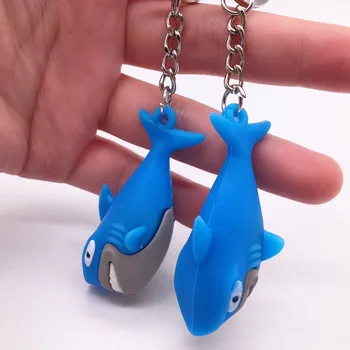 Креативный мультяшный милый 3D-брелок с мягким клеем Shark, сумка для мобильного телефона, Автомобильный брелок для ключей