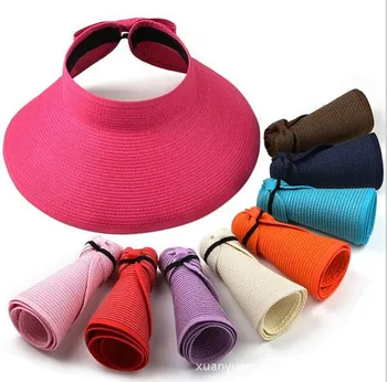 2019 новая пляжная кепка солнцезащитная кепка с козырьком соломенная шляпа женская летняя солнцезащитная складная большая солнцезащитная шляпа для девочки шляпа Анти-УФ Открытый оптом
