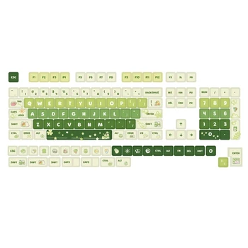 Колпачки для ключей PBT, 133 клавиши, светло-зеленая тема, Сублимация, Механическая клавиатура XDA, колпачок для ключей forMX, переключатели Коричневый
