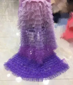 3D Фиолетовая Ткань с рюшами Градиентных цветов, 1 Ярд, Меняющийся фиолетовый плиссированный Фон Для Фотосъемки торта, Одеяло, Свадебные Декоры