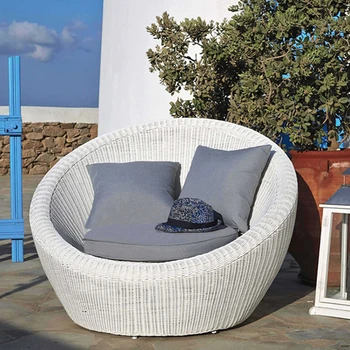 Индивидуальная открытая кровать для отдыха, односпальный ротанговый стул, диван-кровать, открытый балкон, патио, плетеная кровать для отдыха из ротанга, изготовленная из ротанга