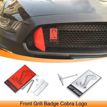 для Ford Mustang 2015 2016 2017 2018 2019 2020 2021 2022 Логотип Cobra Значок передней решетки автомобиля Украшение решетки Внешние Аксессуары